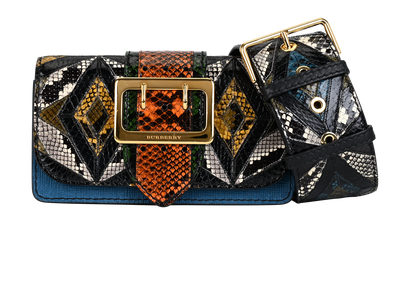 The Patchwork, £720, Handbags, Black/Blue/Green/Orange, Leather, Front view